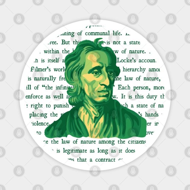 John Locke Portrait and Info Magnet by Slightly Unhinged